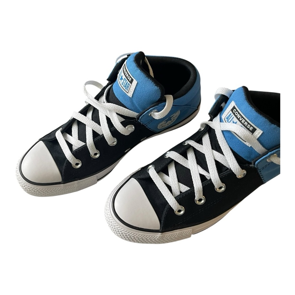 Converse Black and Blue Mid-Tops